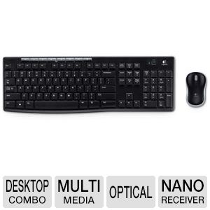 Logitech Keyboard and Mouse Combo MK270 2.4GHz, Unifying Nano Receiver, Extended Battery Life